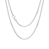 wholesale 925 Sterling Silver 14K Gold Plated Cubic Zirconia Cut Round Chain 1 3mm w Lobster Clasp 16 26-Length:16 Inch Width:1MM