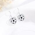 wholesale 925 Sterling Silver Heart-Shaped Soccer Ball Drop Earrings - Sporty Gift for Her-0-3
