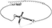 wholesale 925 Sterling Silver Cross Pendant Chain Link Bracelets  for Girls and Women-H-Cross
