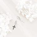 wholesale 925 Sterling Silver Black Cross Dangle Drop Hoop Earrings  for Women-0-4