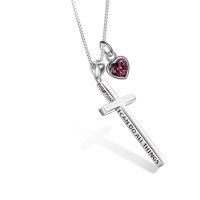 wholesale 925 Sterling Silver Cross Pendant With Blue Opal And Philippians Inscription-silver-1 January