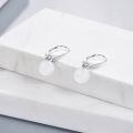 wholesale 925 Sterling Silver Yellow Jade Round Ball Leverback Dangle Drop Earrings for Women-0-25
