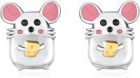 wholesale 925 Sterling Silver Mouse Stud Earrings for Ladies - Christmas Gift Ideas-Mouse