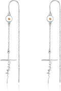 wholesale 925 Sterling Silver Cross & Mustard Seed Dangle Earrings for Women - Hypoallergenic Christian Faith  Ideas-0-0