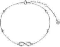 wholesale 14K White Gold Infinity Love Knot Ankle Anklet - Adjustable Size 7-9 Gifts for Her-White Gold