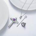wholesale Sterling Silver Austrian Crystal Cross Urn Necklace for Ashes Pet Human Keepsake-0-17