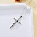 wholesale 925 Sterling Silver &  Celtic Crucifix Jesus Christ Fish Hook Cross Pendant Necklace for Men/Women-0-3