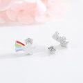 wholesale 925 Sterling Silver Rainbow Star & Cloud Stud Earrings-0-1
