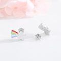 wholesale 925 Sterling Silver Rainbow Star & Cloud Stud Earrings-0-1