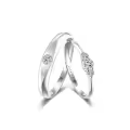 TOUPOP Sterling Silver Moissanite Couples Rings Wedding Band Sets-0-0