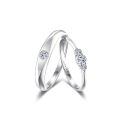 TOUPOP Sterling Silver Moissanite Couples Rings Wedding Band Sets-0-0