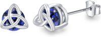 wholesale 925 Sterling Silver Celtic Birthstone Stud Earrings Celtic Knot Jewelry Gifts-I-September