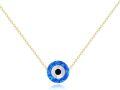 wholesale Gold 14k Blue Opal Evil Eye Hamsa Pendant Necklace with Chain-0-0