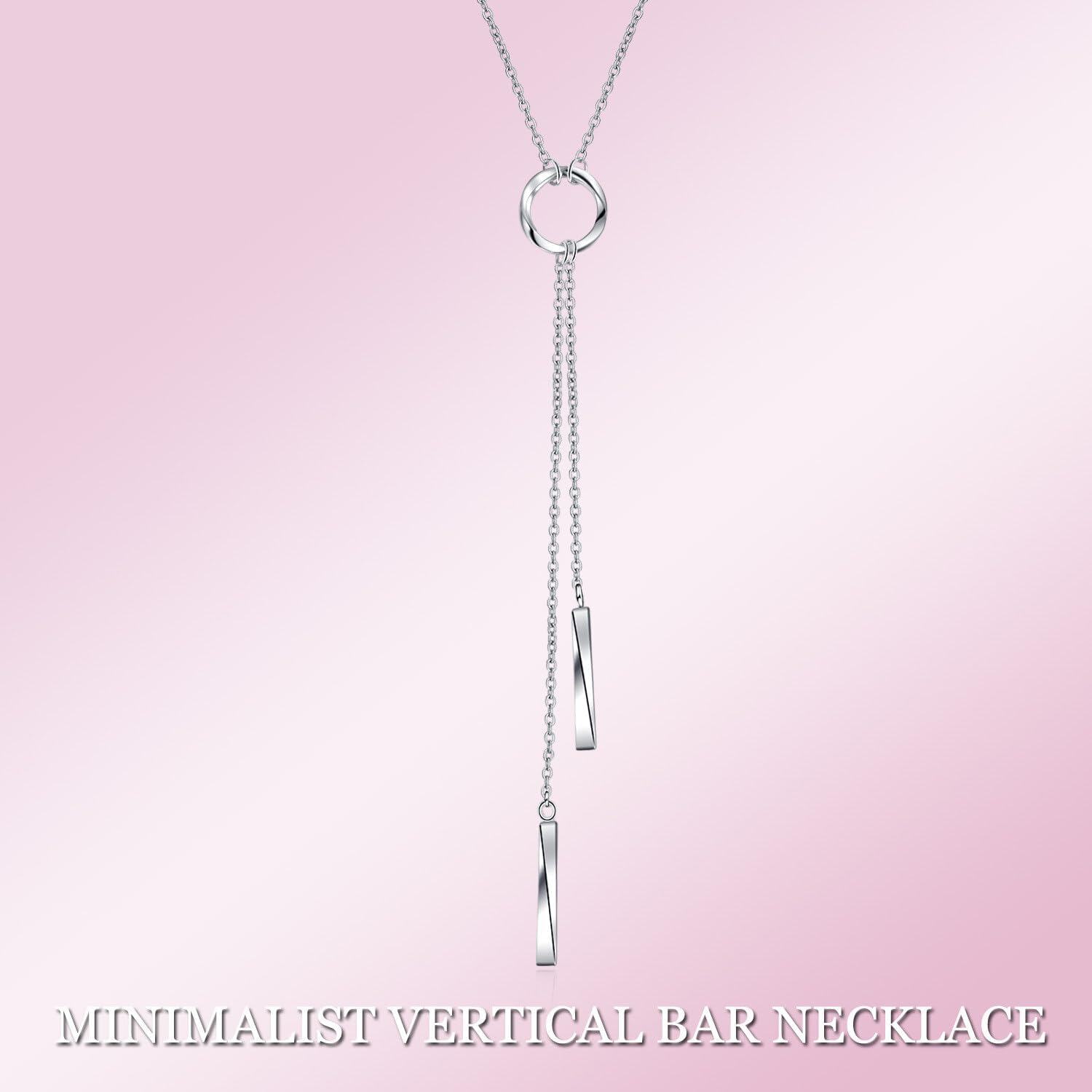 925 Sterling Silver Y Necklace with Lariat Tassel Pendant for Women Girls Mom Daughter Gift-0-5