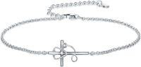 wholesale 925 Sterling Silver Cross Charm Bracelet with CZ Stone and Infinity Knot Design for Women Girls-Stethoscope-Cross 7"-9"