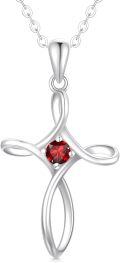 wholesale Sterling Silver Zirconia Cross Necklace for Women 18 +2 -0-4