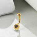 wholesale 925 Sterling Silver Evil Eye Sunflower Belly Button Ring for Women Body Jewelry-0-3
