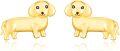 wholesale 925 Sterling Silver Gold Dachshund Dog Stud Earrings for Women - Pet Lover Gift-0-0