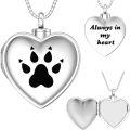 wholesale TOUPOP Custom Urn Locket Necklaces For Ashes S925 Sterling Silver Personalized Pet Paw Urn Locket Necklace Heart Photo Locket That Hold Pictures Keepsake Necklace -0-0