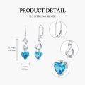 wholesale 925 Sterling Silver Platinum Plated Infinity Heart Red Garnet Drop Earrings-0-2