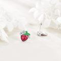 wholesale 925 Sterling Silver Metal Sweet Strawberry Stud Earrings for Women Fashion-0-2
