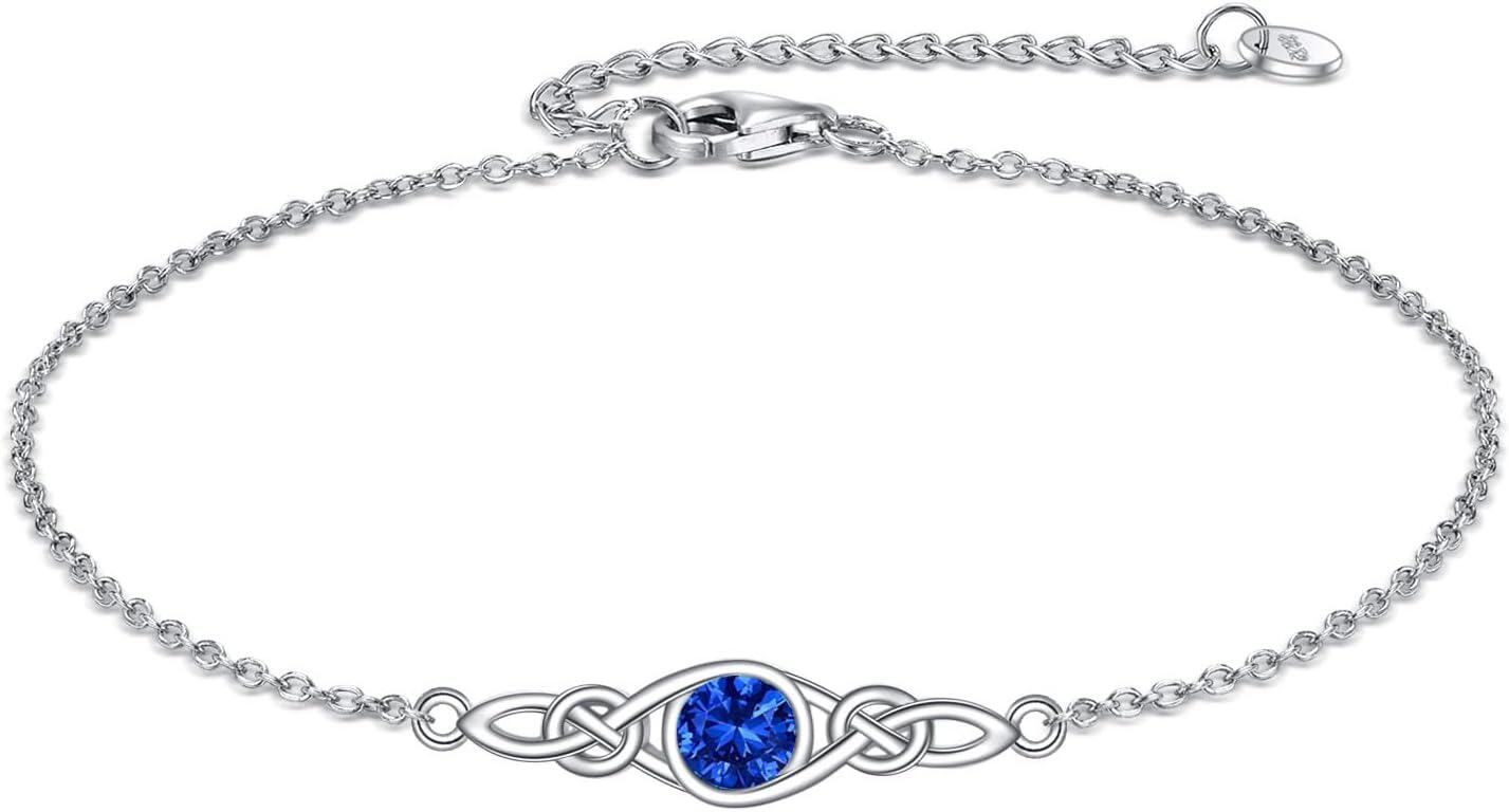 wholesale 925 Sterling Silver Celtic Knot Bracelet w Mustard Seed Moonstone Birthstone-0-0