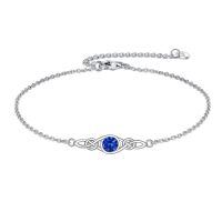 wholesale 925 Sterling Silver Celtic Knot Bracelet w Mustard Seed Moonstone Birthstone-B-9-September