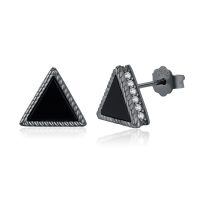 wholesale 925 Sterling Silver Black Onyx Zircon Celtic Viking Stud Earrings Hypoallergenic Punk Gothic Jewelry for Women Men-Black onyx-F-Black onyx-F