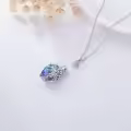 TOUPOP Sterling Silver Crystal Tree Of Life Urn Necklace For Ashes Memorial Gift-0-2