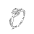 TOUPOP Sterling Silver Moissanite Twisted Infinity Wedding Rings-0-0