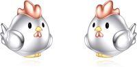 wholesale 925 Sterling Silver Chick Stud Earrings - Cute Bird Jewelry for Women and Girls-D-Chicken