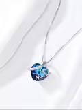 TOUPOP Sterling Silver Crystal I Love You Forever Heart Necklace-0-4
