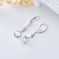 wholesale 925 Sterling Silver Blue Moonstone Round Drop Earrings Gift for Her-0-4
