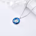TOUPOP Sterling Silver Blue Crystal Star Pendant Necklace-0-3