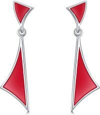 wholesale  Sterling Silver Crystal Butterfly Dragonfly Bee Dangle Drop Earrings -H1- Red
