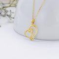 wholesale 14K Gold Moissanite Diamond Cut Infinity Heart Pendant Necklace for Women-0-2