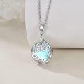 wholesale 925 Sterling Silver Blue Opal Owl Design Teardrop Pendant Necklace for Women Gifts-0-1