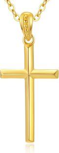 wholesale 14K Gold Faith Cross Pendant Necklace for Women - Baptism Gift for Mom or Wife-0-0