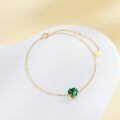 wholesale 14K Gold Created Birthstone Heart Cut 7mm Bracelet for Women 6 5 +2 -0-1