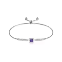 TOUPOP Sterling Silver Alexandrite Tennis Bracelet-undefined