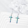 wholesale 925 Sterling Silver Cross Earrings With Abalone Shell Drop-0-2