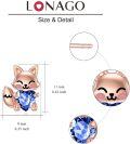 wholesale 925 Sterling Silver Pink Crystal Love Heart Fox Stud Earrings for Girls and Women-0-17