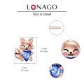 wholesale 925 Sterling Silver Cute Fox Holding Heart Earrings Wholesale Pink-0-17
