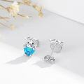 wholesale 925 Sterling Silver Blue Opal Cow Stud Earrings for Sensitive Ears-0-2