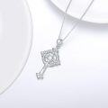 wholesale 925 Sterling Silver 3-Stone Cross Pendant Necklace for Women-0-5