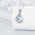 wholesale 925 Sterling Silver Moonstone Dog Pendant Necklace for Women Memorial Gifts Jewelry-0-4