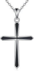 wholesale Sterling Silver Cross Necklace with Sea Turtle Pendant-0-10