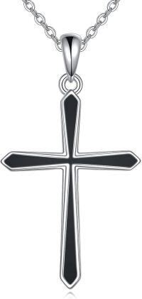wholesale Sterling Silver Cross Necklace with Sea Turtle Pendant-black onyx cross necklace