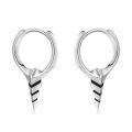 wholesale 925 Sterling Silver Spiked Cufflink Earrings Wholesale Black-0-0