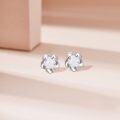 wholesale 925 Sterling Silver White Fire Opal Flower Stud Earrings for Women - Christmas Gifts-0-2